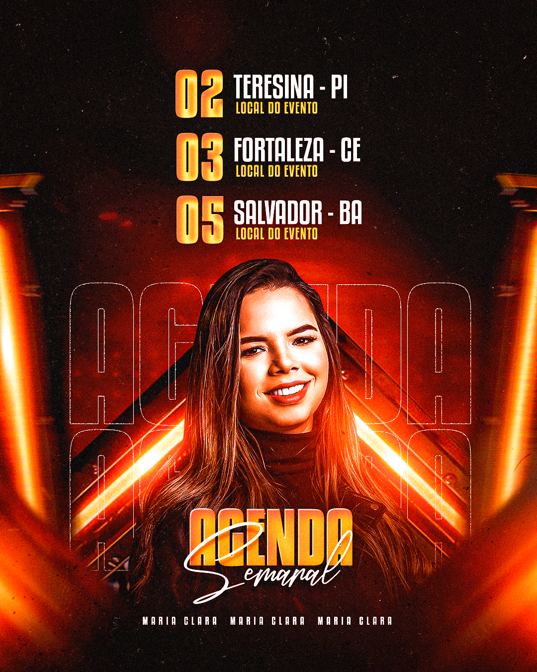 PSD PREMIUM AGENDA DE SHOWS MARIA CLARA 2