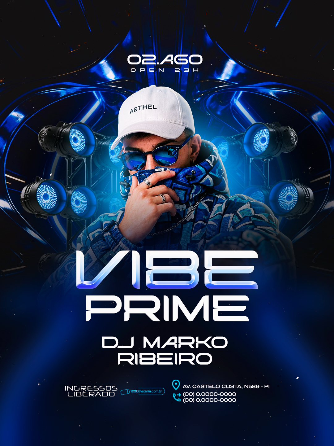 Flyer Shows Vibe Prime 02 de Agosto PSD Editável
