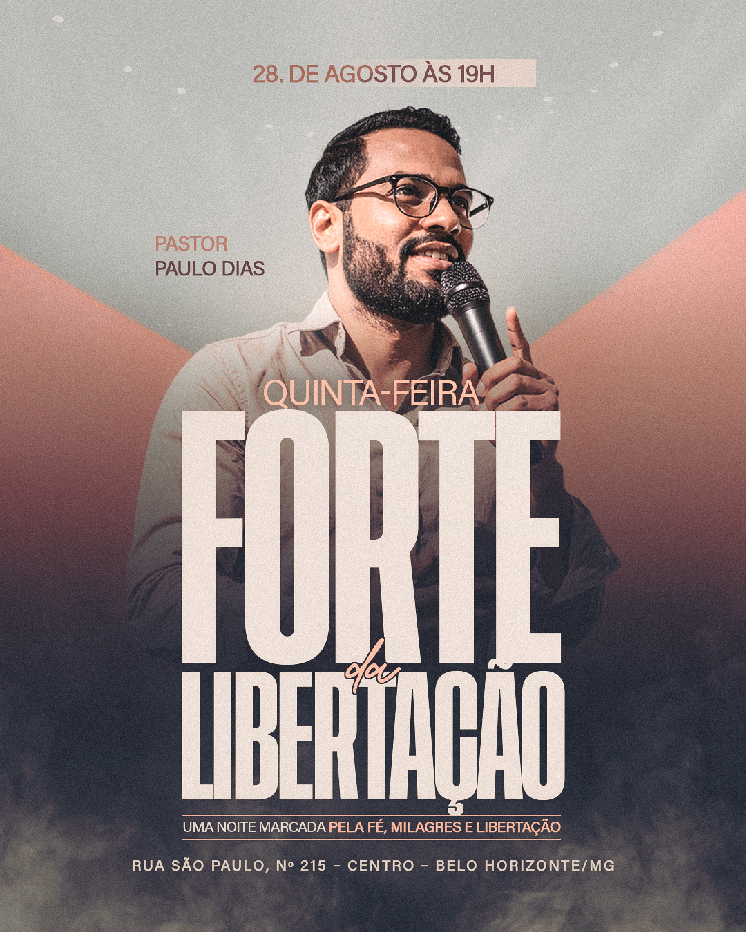 Quinta-Feira Forte da Libertação Flyer para Igreja Culto de Milagres PSD Editável