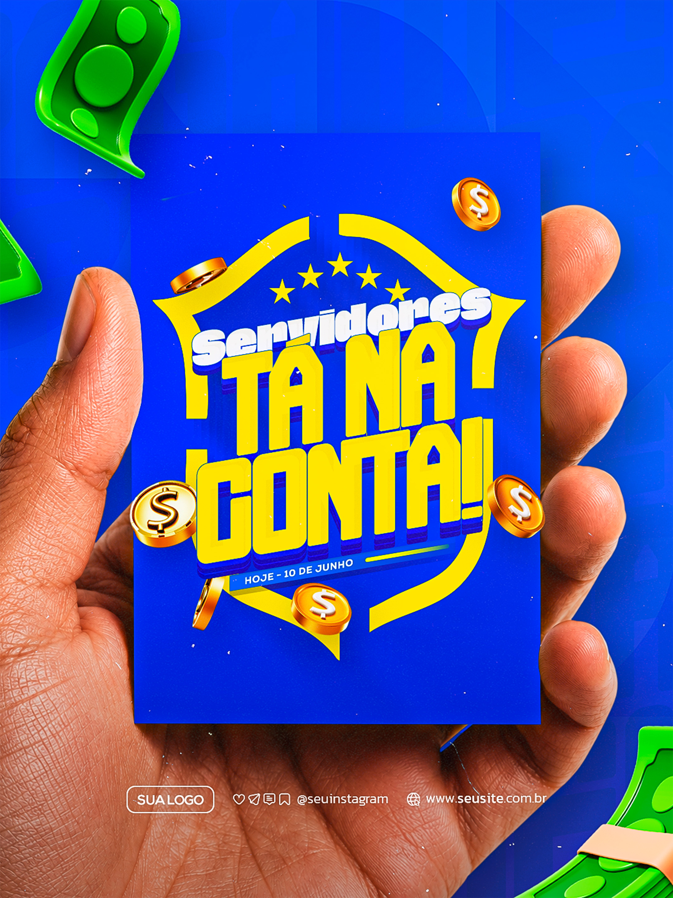 Servidores Ta na Conta Hoje 10 de Junho Template Promocional PSD Editável