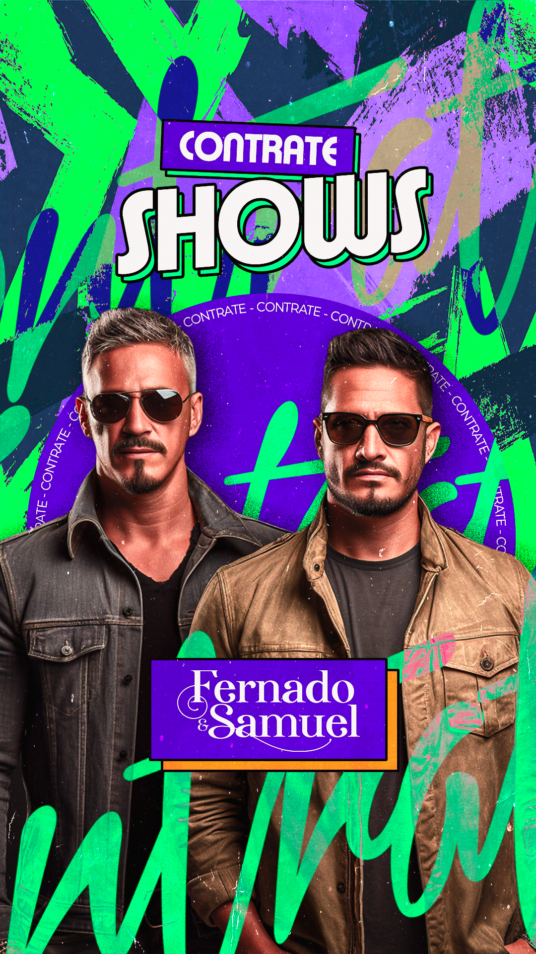 Story Flyer Contrate Shows Fernado  Samuel Social Media PSD Editável
