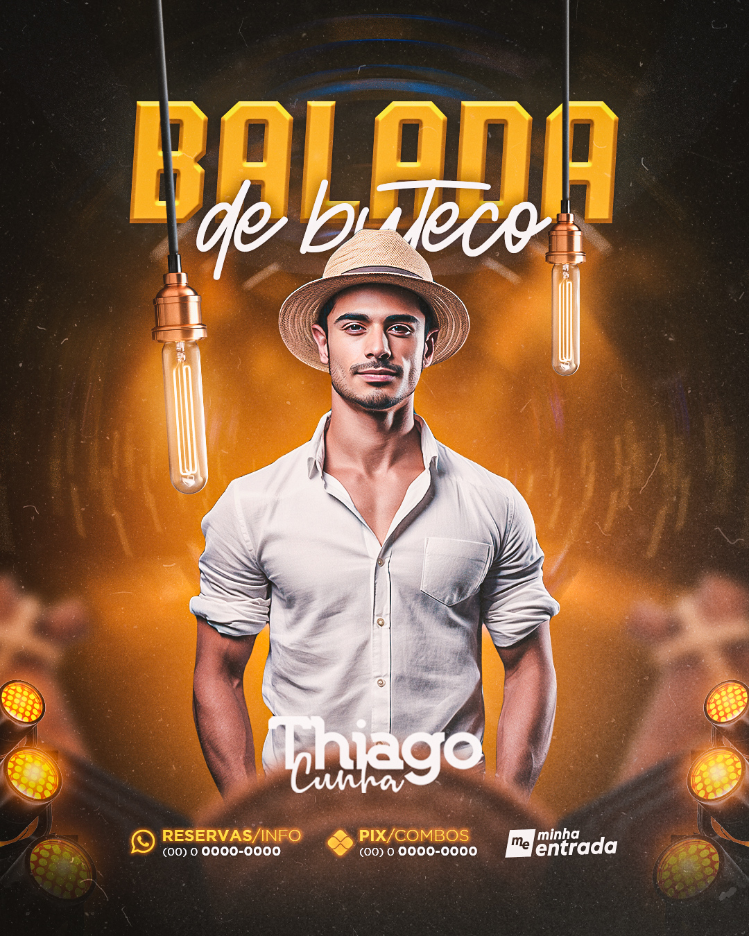 Flyer Balada de Buteco Thiago Cunha Social Media PSD Editável