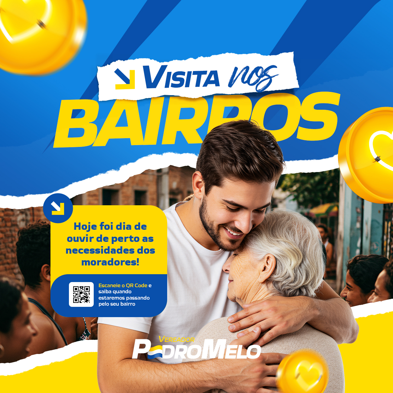 Política Vereador Pedro Melo Visita nos Bairros Social Media PSD Editável