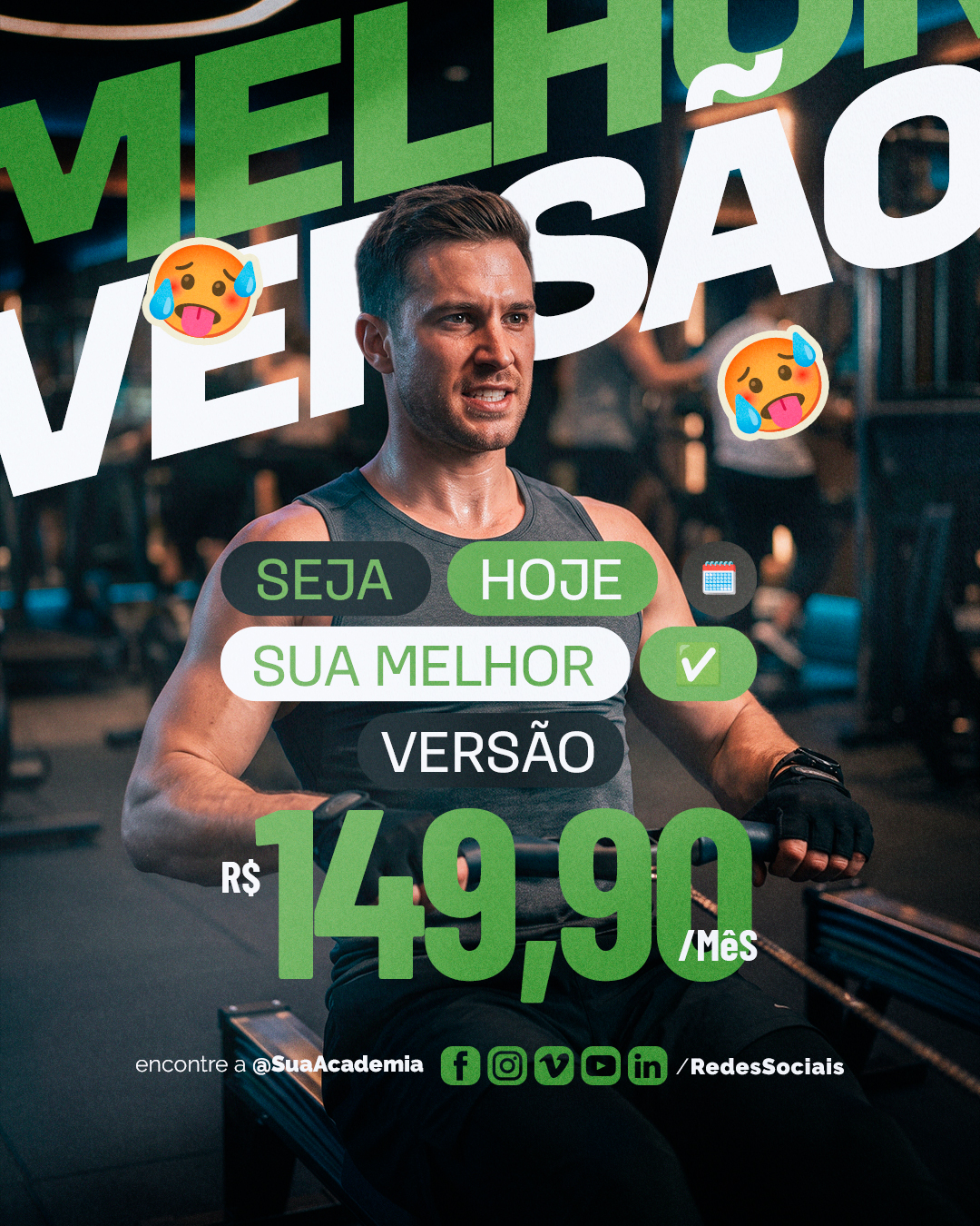 Academia Seja Hoje Sua Melhor Versão PSD Editável