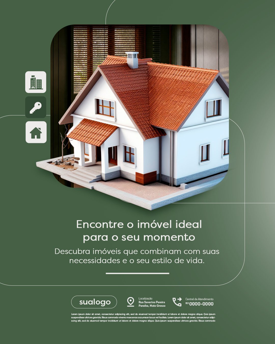 Imobiliária Encontre o Imóvel Ideal Para o Seu Momento PSD Editável