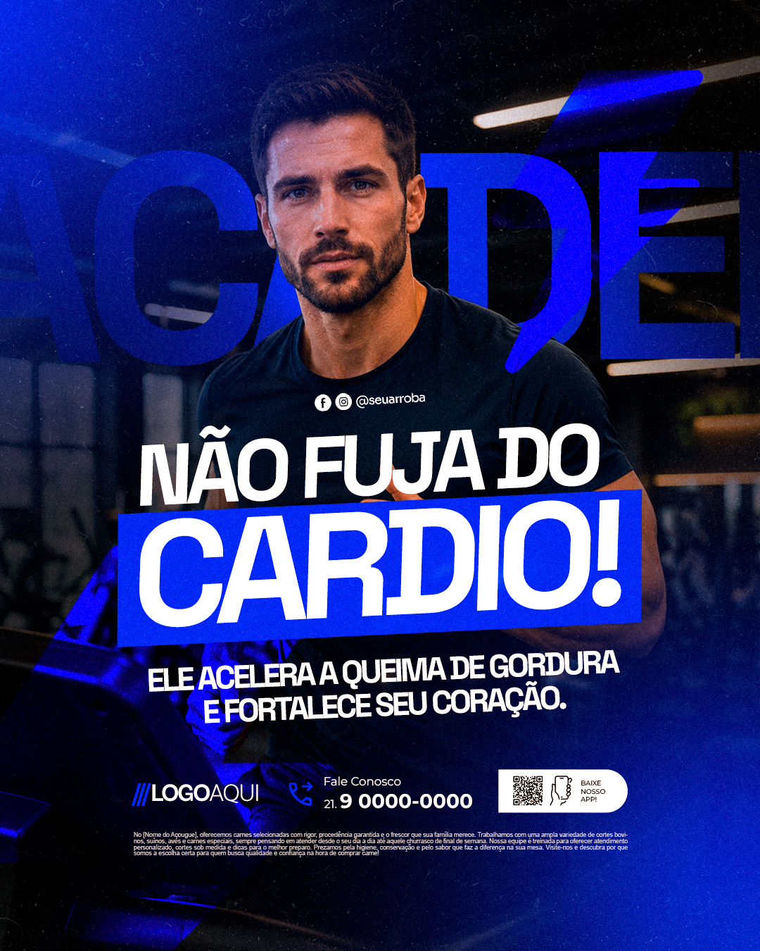 Academia Não Fuja do Cardio Ele Acelera a Queima de Gordura PSD Editável
