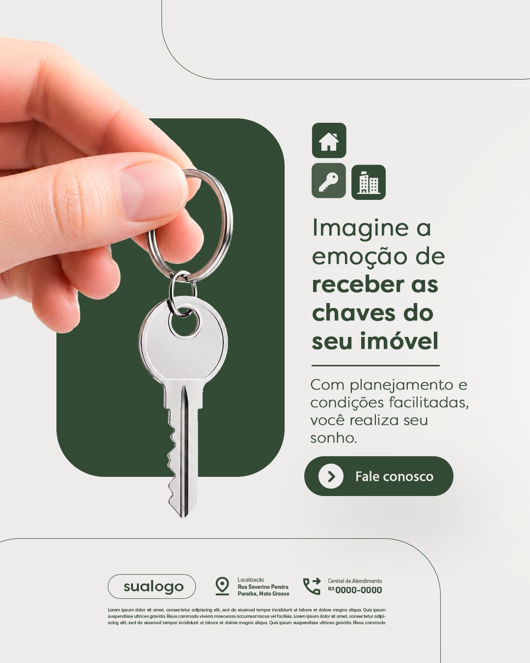 Imobiliária Imagine a Emoção de Receber os Chaves do Seu Imóvel PSD Editável