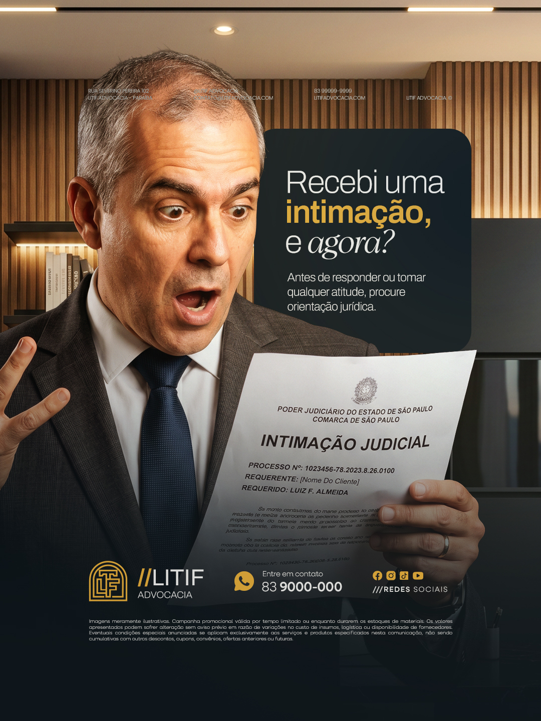 Advocacia Recebi uma Intimação e Agora PSD Editável