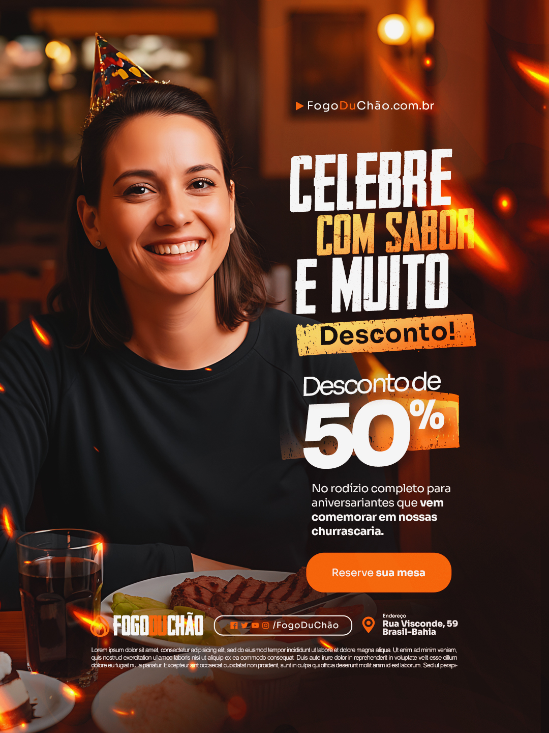 Churrascaria Celebre com Sabor e Muito Desconto Social Media PSD Editável
