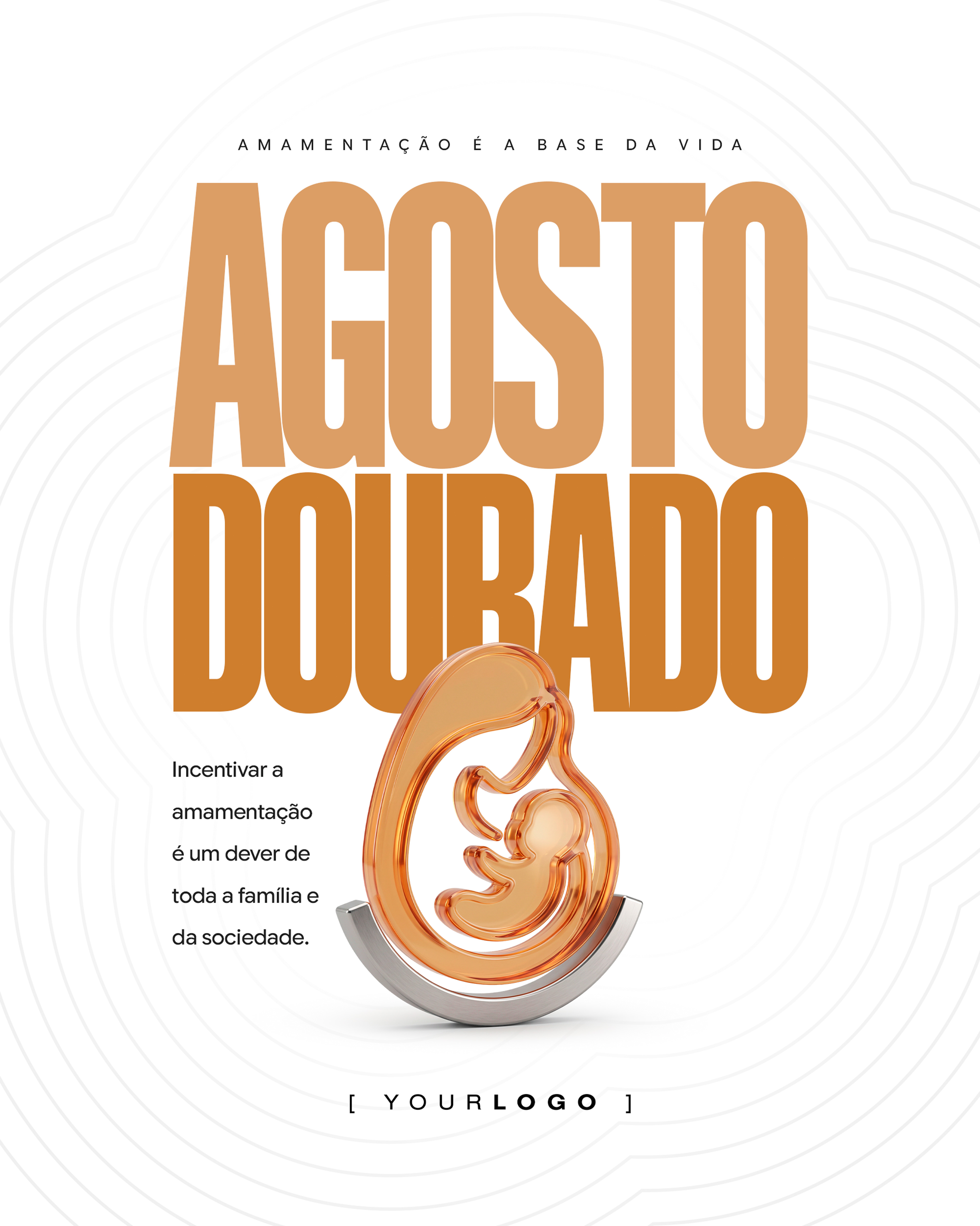 AGOSTO DOURADO CONE ME E BEB POST REDES SOCIAIS PSD EDITVEL