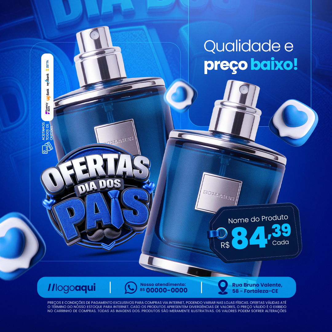 Dia dos Pais Ofertas Qualidade e Preço Baixo PSD Editável