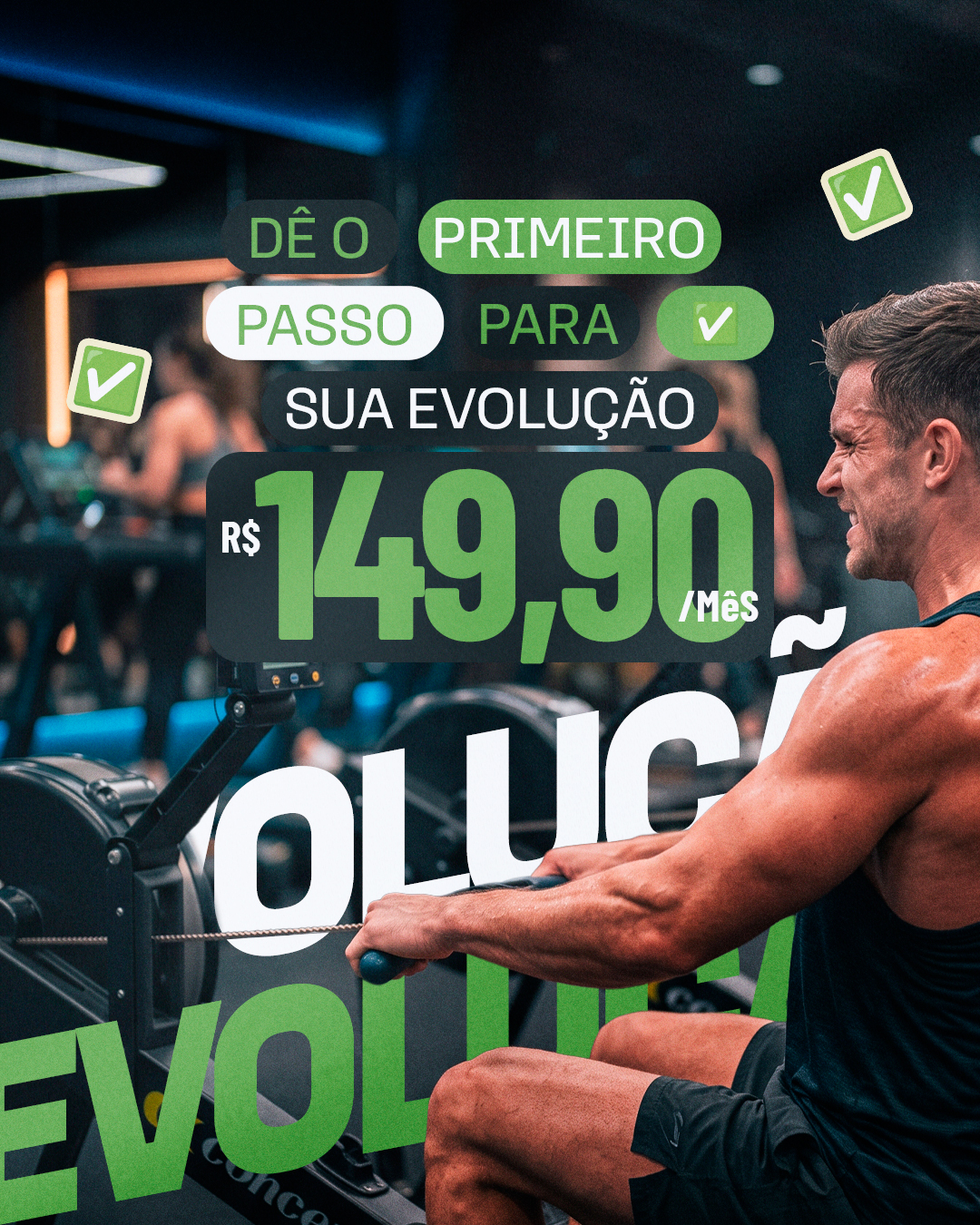 Academia Dê o Primeiro Passo Para Sua Evolução PSD Editável