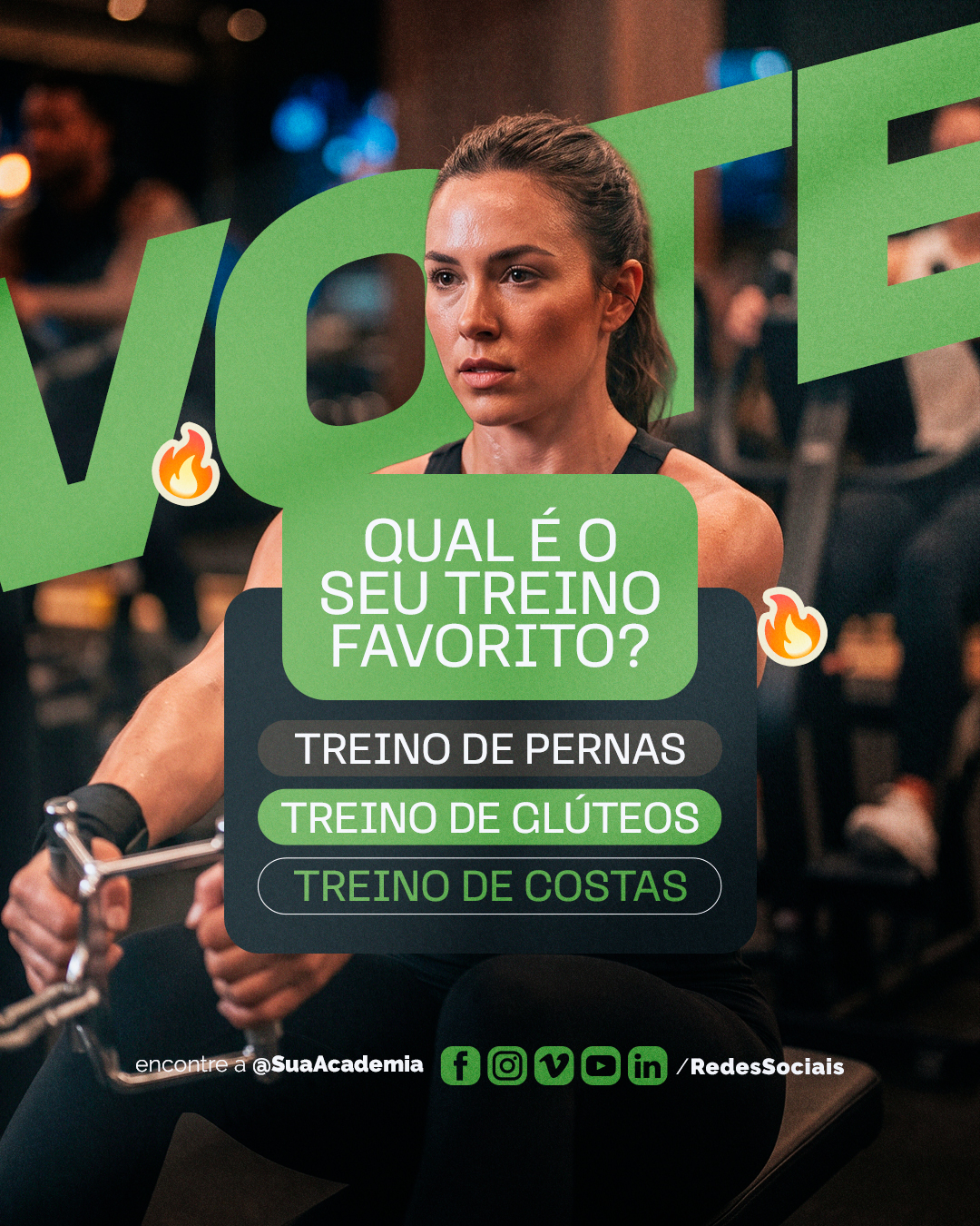 Academia Qual Seu Treino Favorito PSD Editável