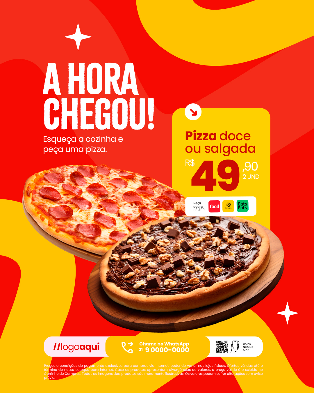 Pizzaria A Hora chegou Esqueça a Cozinha PSD Editável