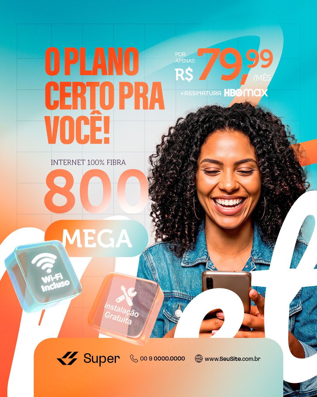 Provedor de Internet O Plano Certo Pra Você PSD Editável