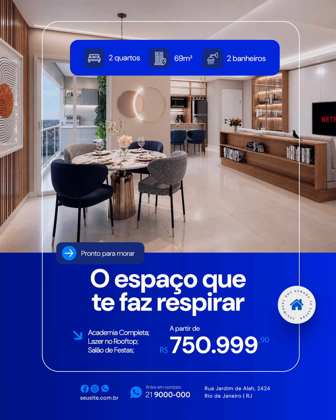 Imobiliária O Espaço Que te Faz Respirar PSD Editável