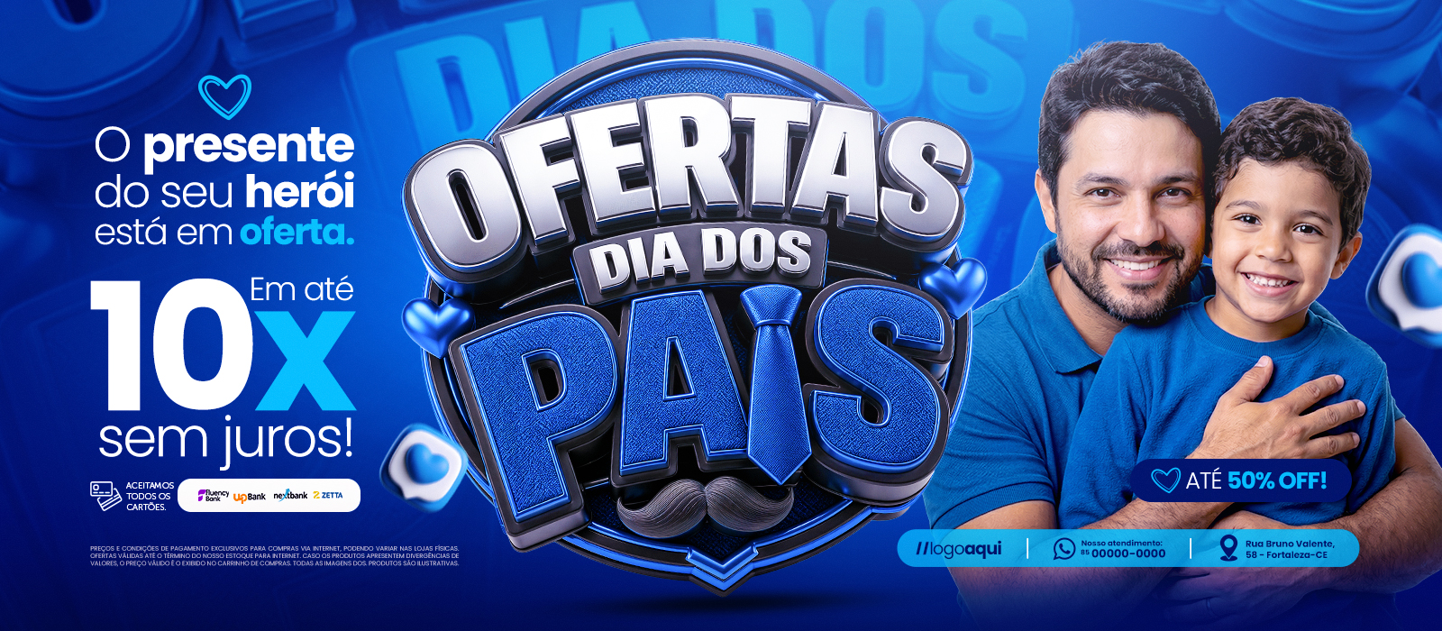 Ofertas Dia das Pais O presente do Seu Herói Está Em Oferta Banner PSD Editável