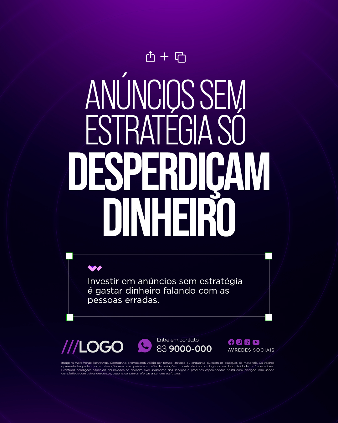 Marketing Digital Anúncios Sem Estratégia Só Desperdiçam Dinheiro PSD Editável