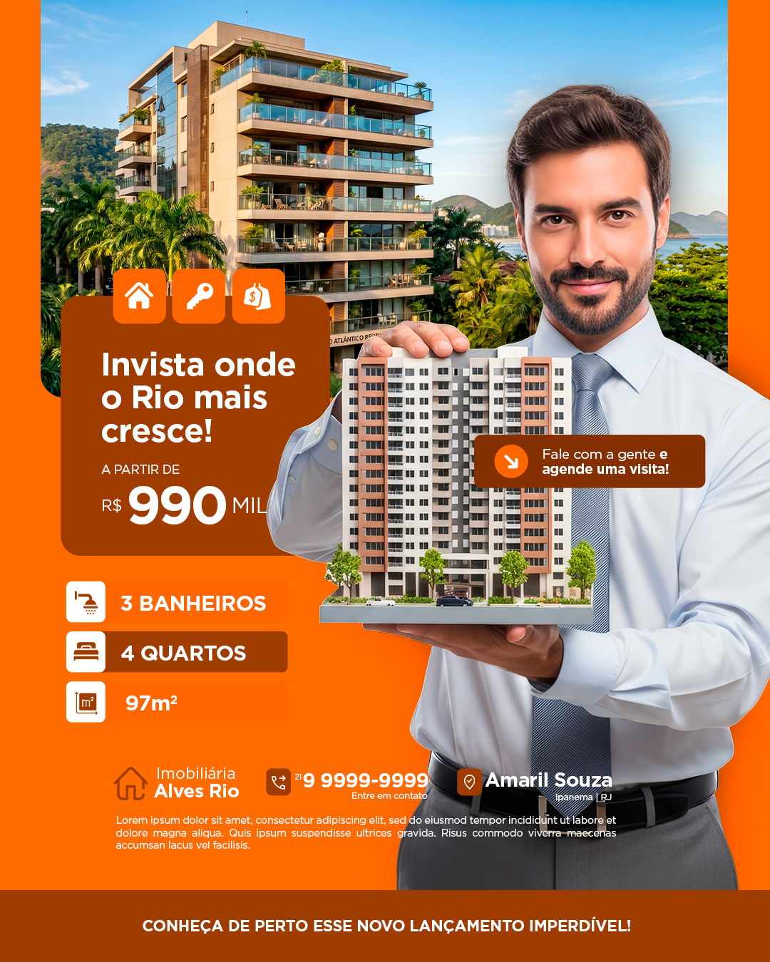 Imobiliária Imóvel Invista Onde o Rio Mais Cresce PSD Editável