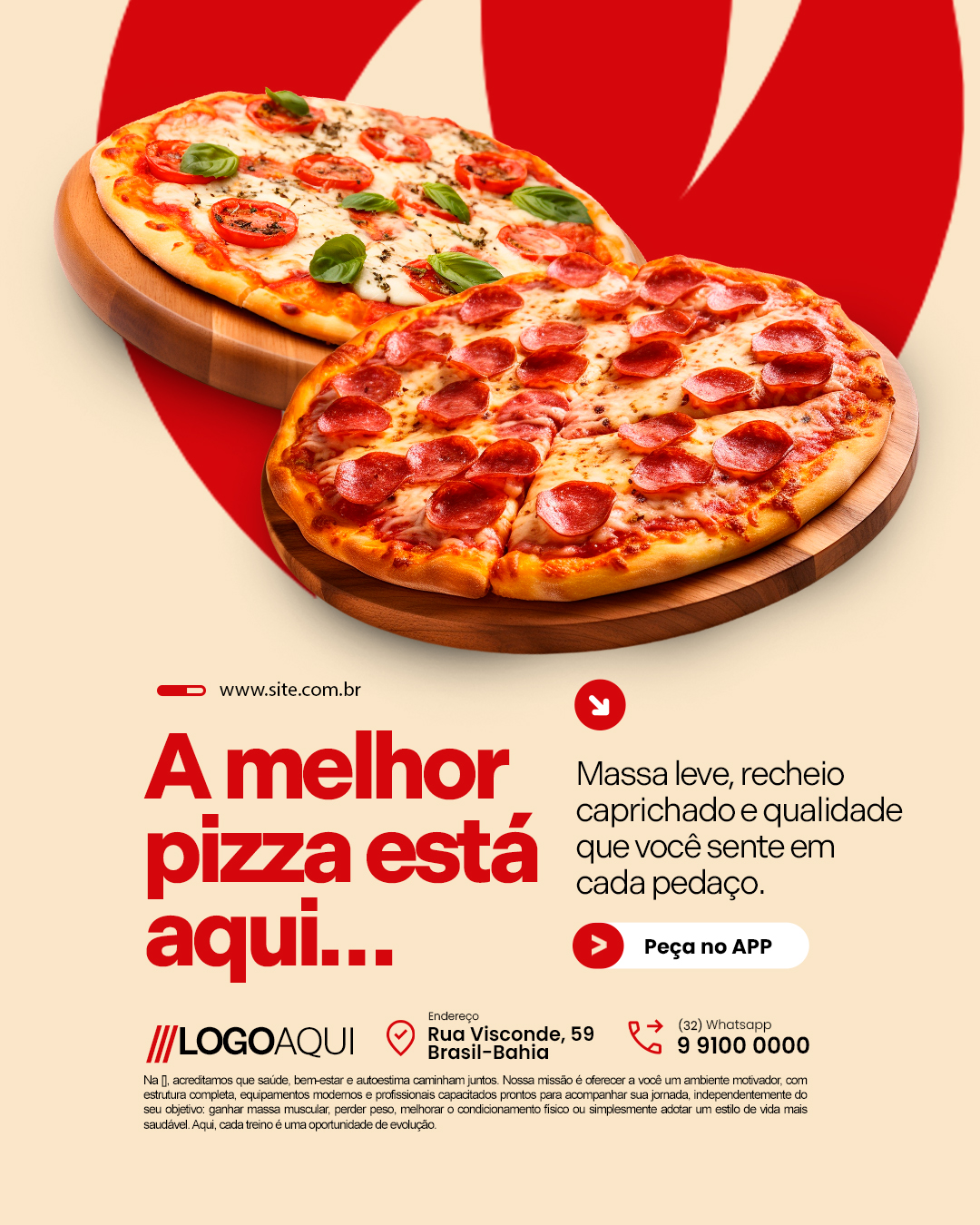 A Melhor Pizza Está Aqui Pizzaria PSD Editável