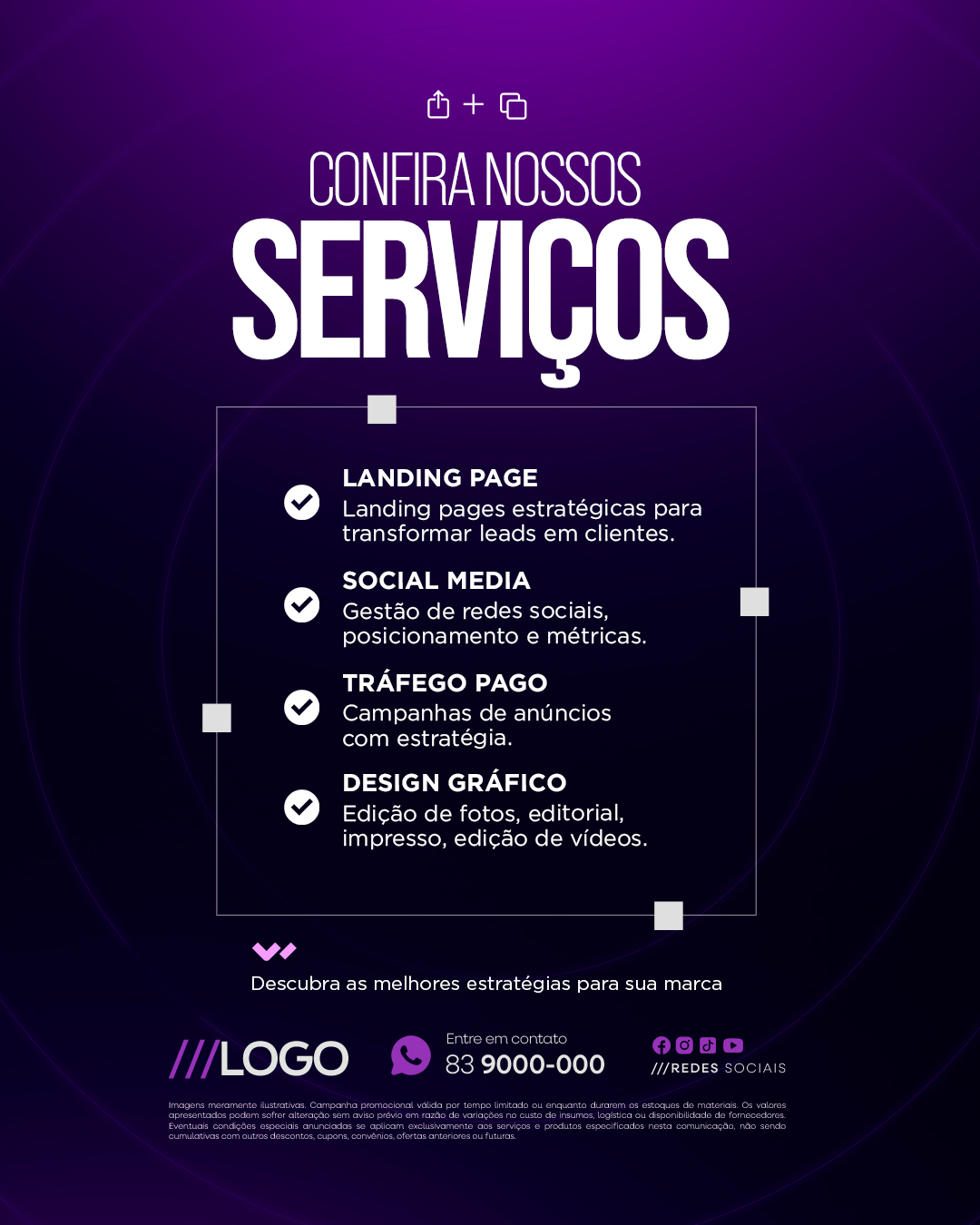 Marketing Digital Confira Nossos Serviços PSD Editável
