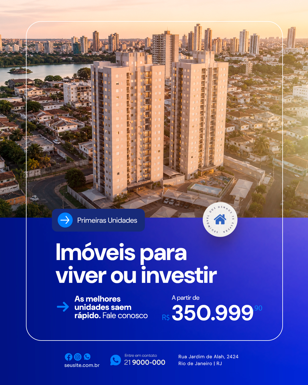 Imobiliária Imóveis Para Viver ou Investir PSD Editável