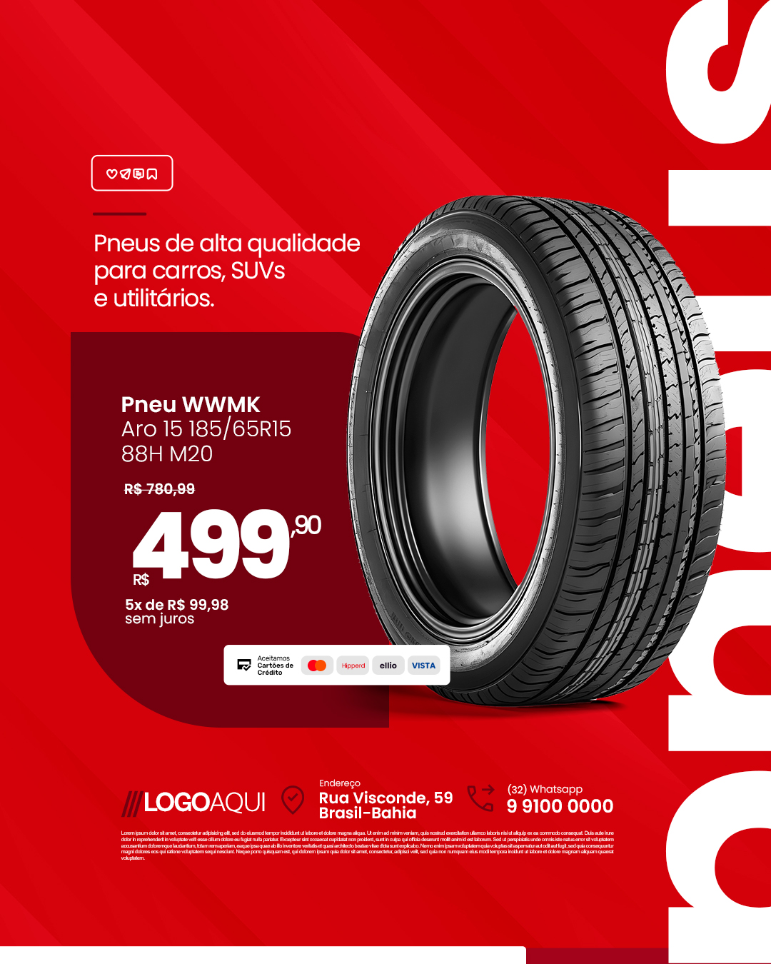 Loja de Pneus de Alta Qualidade PSD Editável