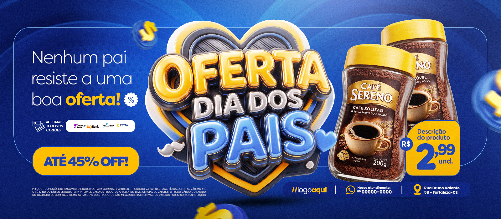 Ofertas Dia Dos Pais Nenhum pai Resiste a Uma Boa Oferta Banner PSD Editável