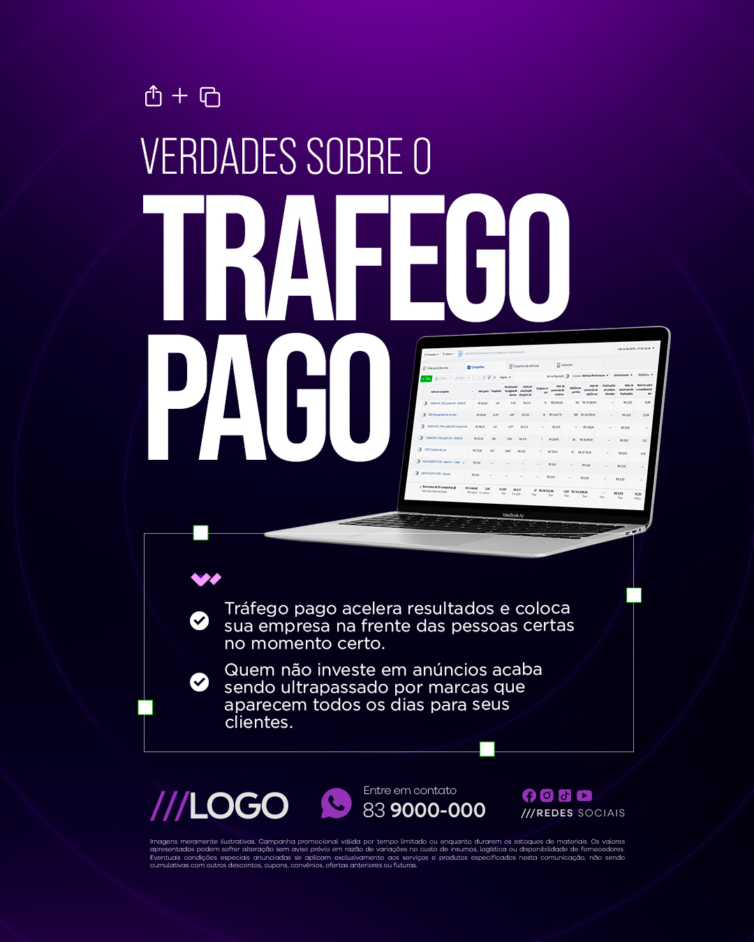 Marketing Digital Verdades Sobre o Trafego Pago PSD Editável