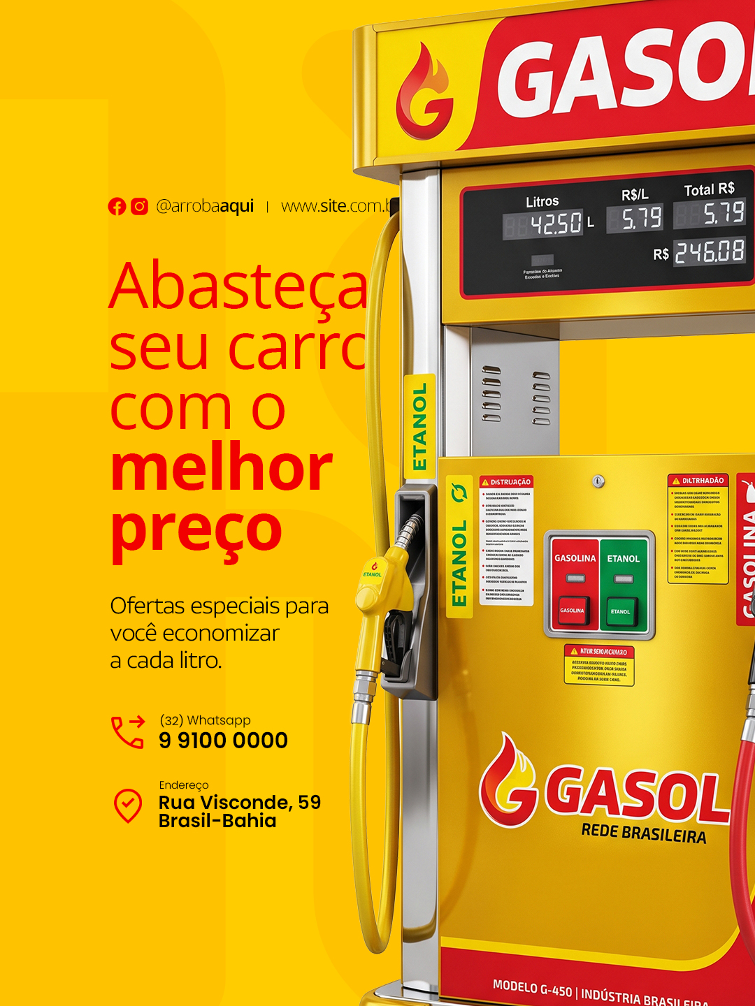 Posto de Gasolina Abasteça Seu Carro com o Melhor Preço PSD Editável