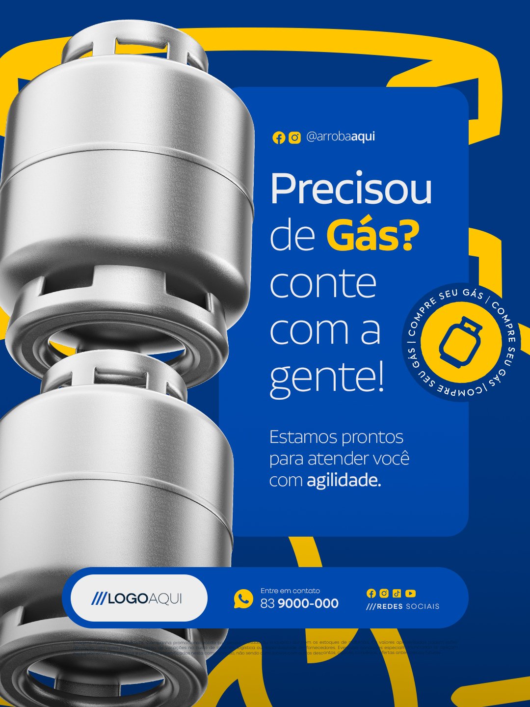 Gás de Cozinha Precisou de Gás Conte Com a Gente PSD Editável