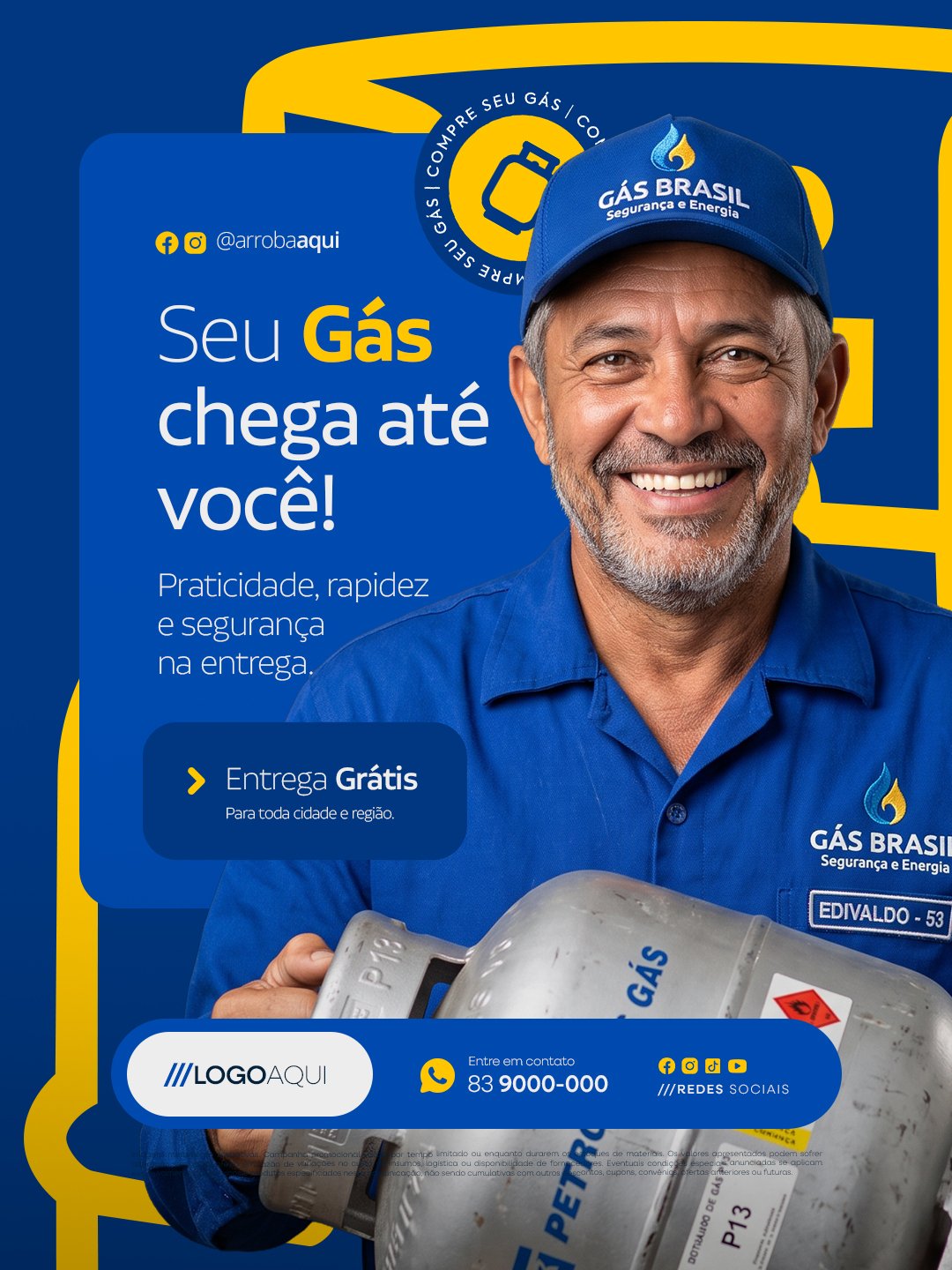 Gás de Cozinha Seu Gás Chega Até Você PSD Editável