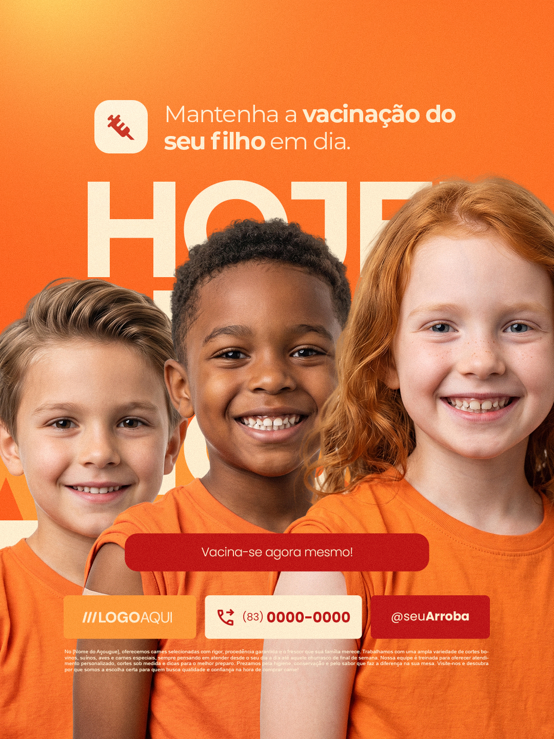 Semana da Vacinação Mantenha a Vacinação do Seu Filho em Dia PSD Editável