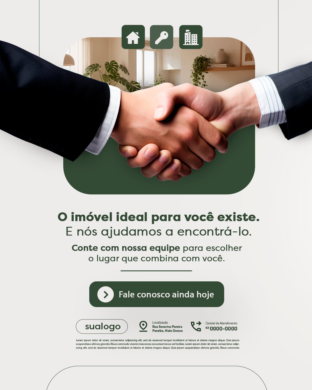 Imobiliária O Imóvel Ideal Para Você Existe e Nós Ajudamos PSD Editável