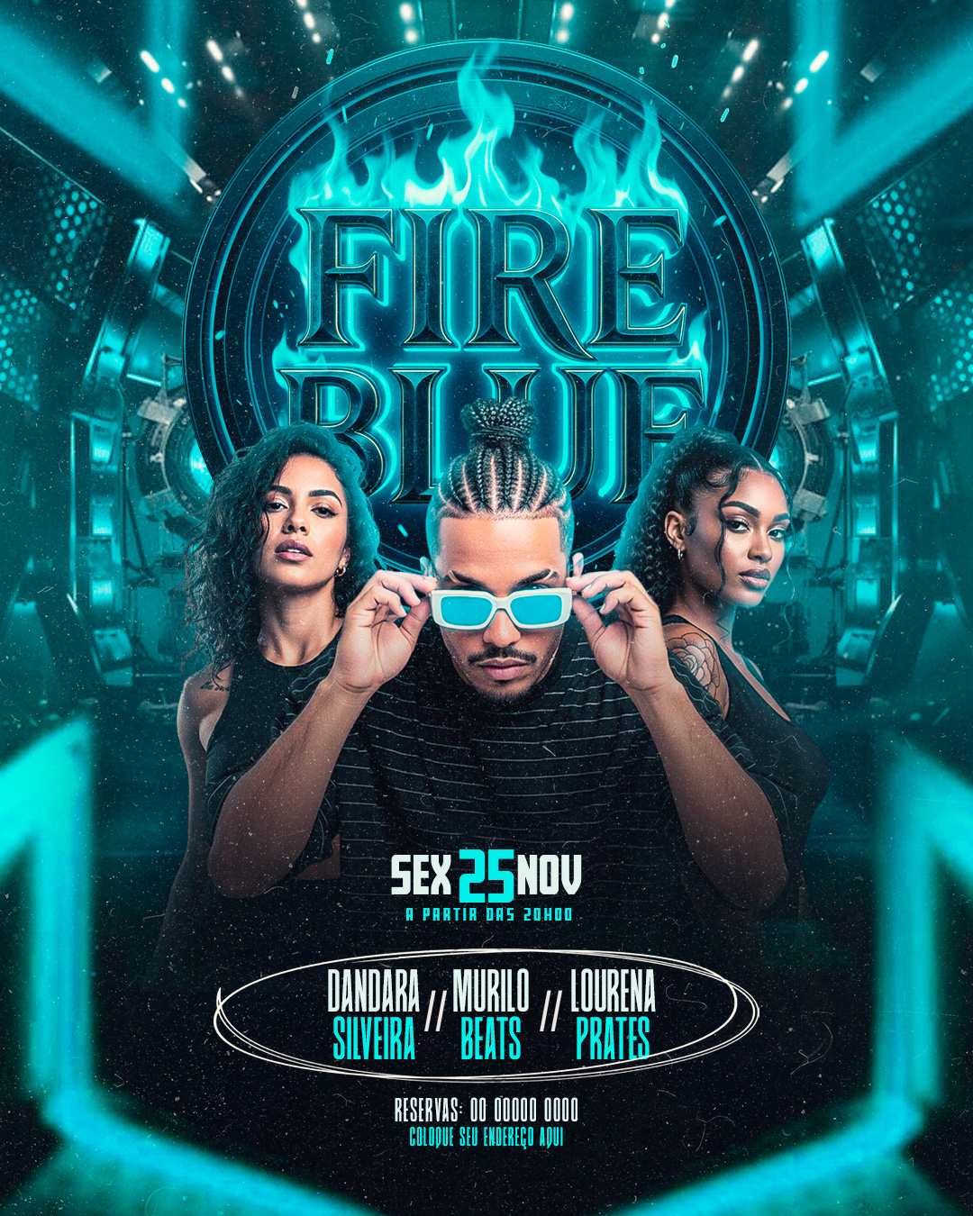 FLYERS PARA EVENTOS FIRE BLUE FEED