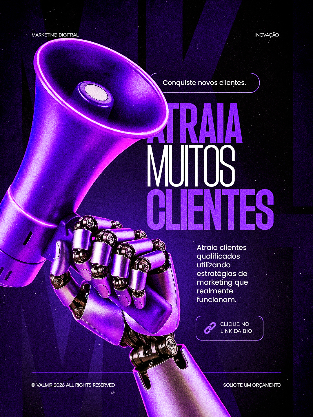 Marketing Digital Atraia Novos Clientes PSD Editável