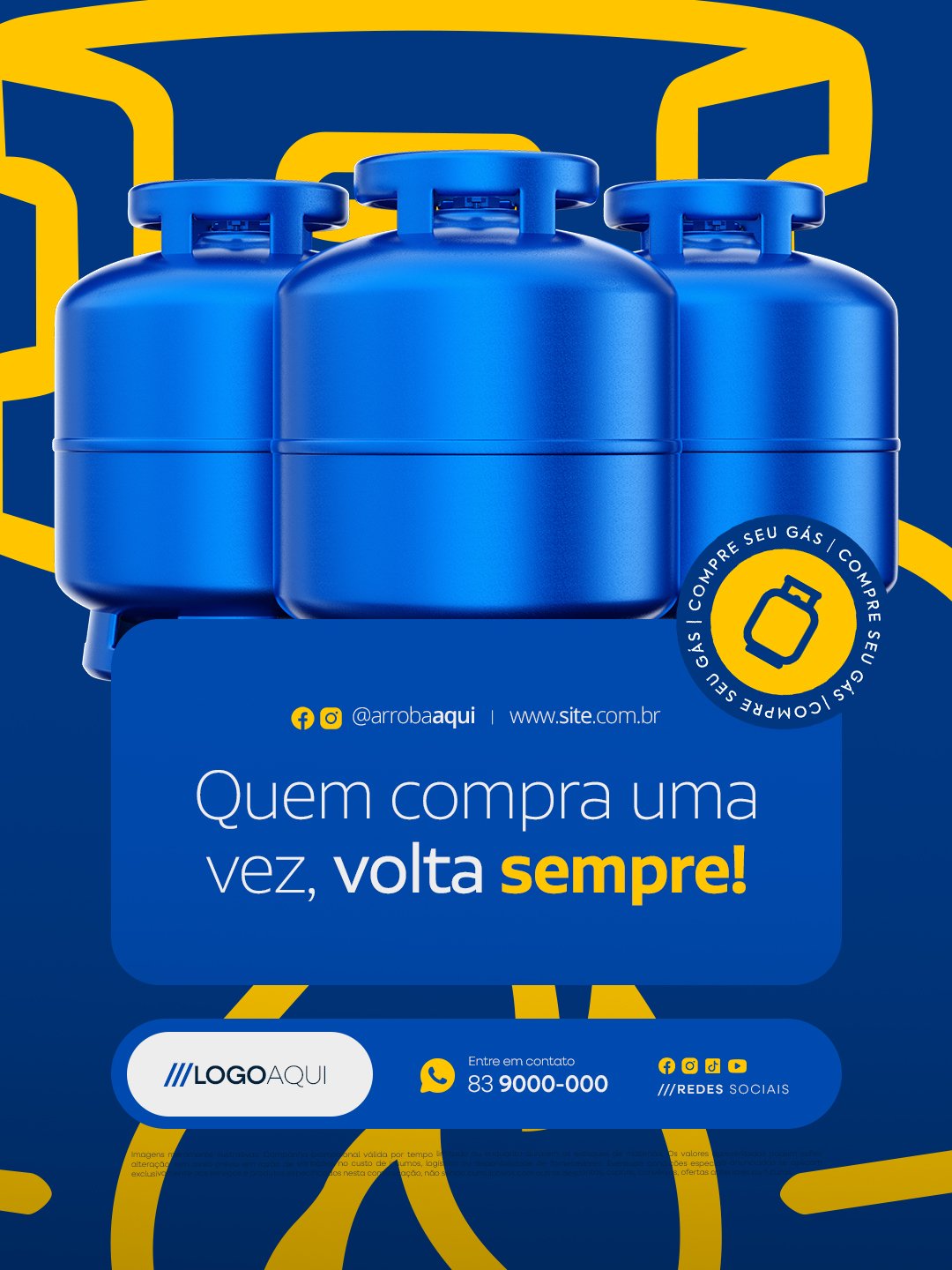 Gás de Cozinha Quem Compra Uma Vez Volta Sempre PSD Editável
