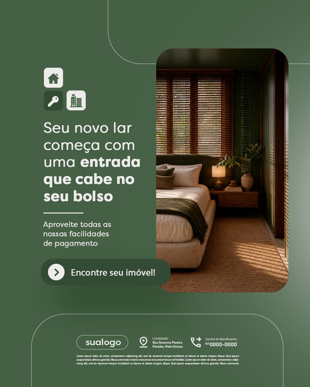 Imobiliária Seu Novo Lar Começa Com Uma Entrada Que Cabe No Seu Bolso PSD Editável