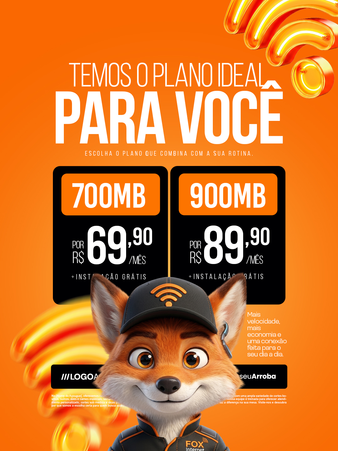 Provedor de Internet Temos o Plano Ideal Para Você Oferta PSD Editável