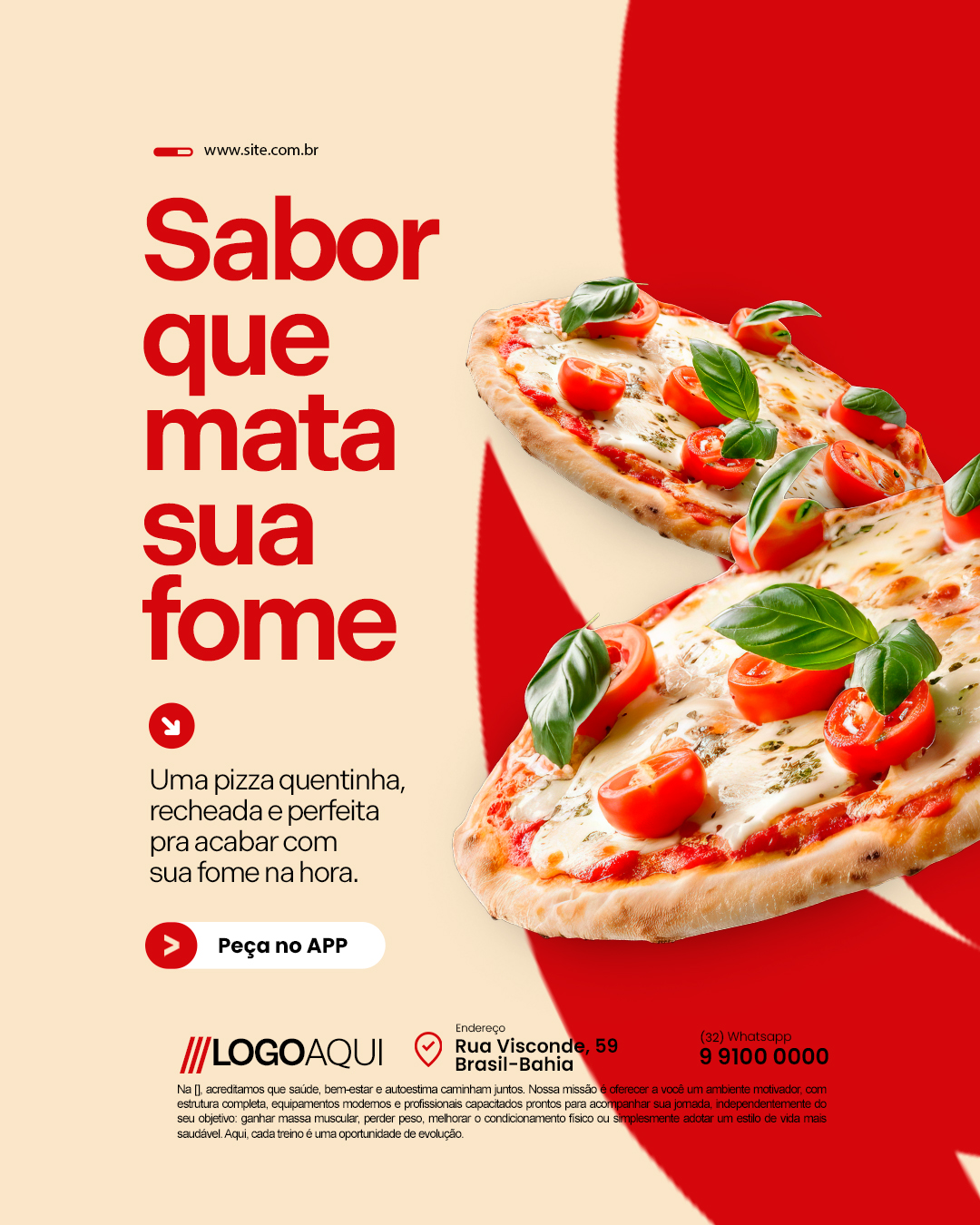 Pizza Sabor Que Mata Sua Fome Pizzaria PSD Editável