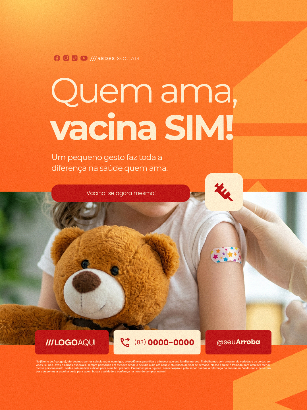 Semana da Vacinação Quem Ama Vacina Sim Vacina se Agora Mesmo PSD Editável