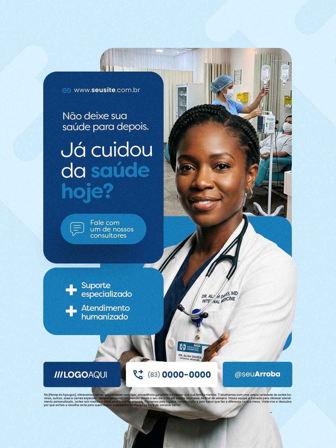 Consultório Médico Já Cuidou da Saúde Hoje PSD Editável