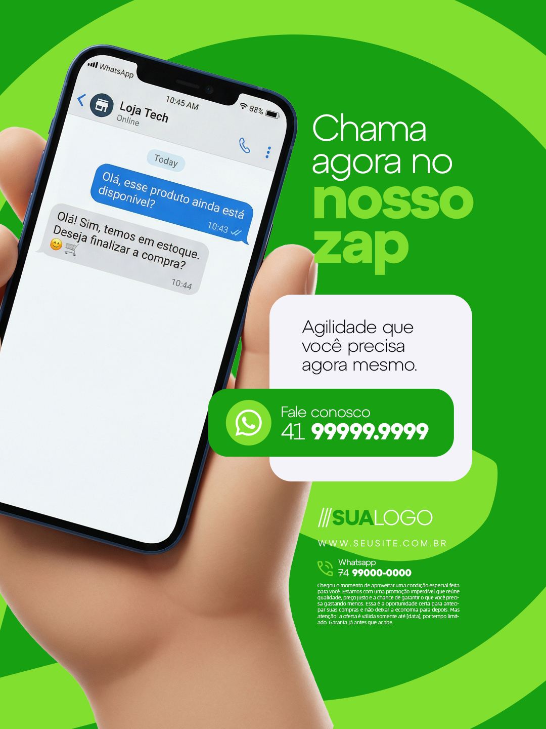 Chama Agora No Nosso Zap Agilidade Que Você Precisa PSD Editável