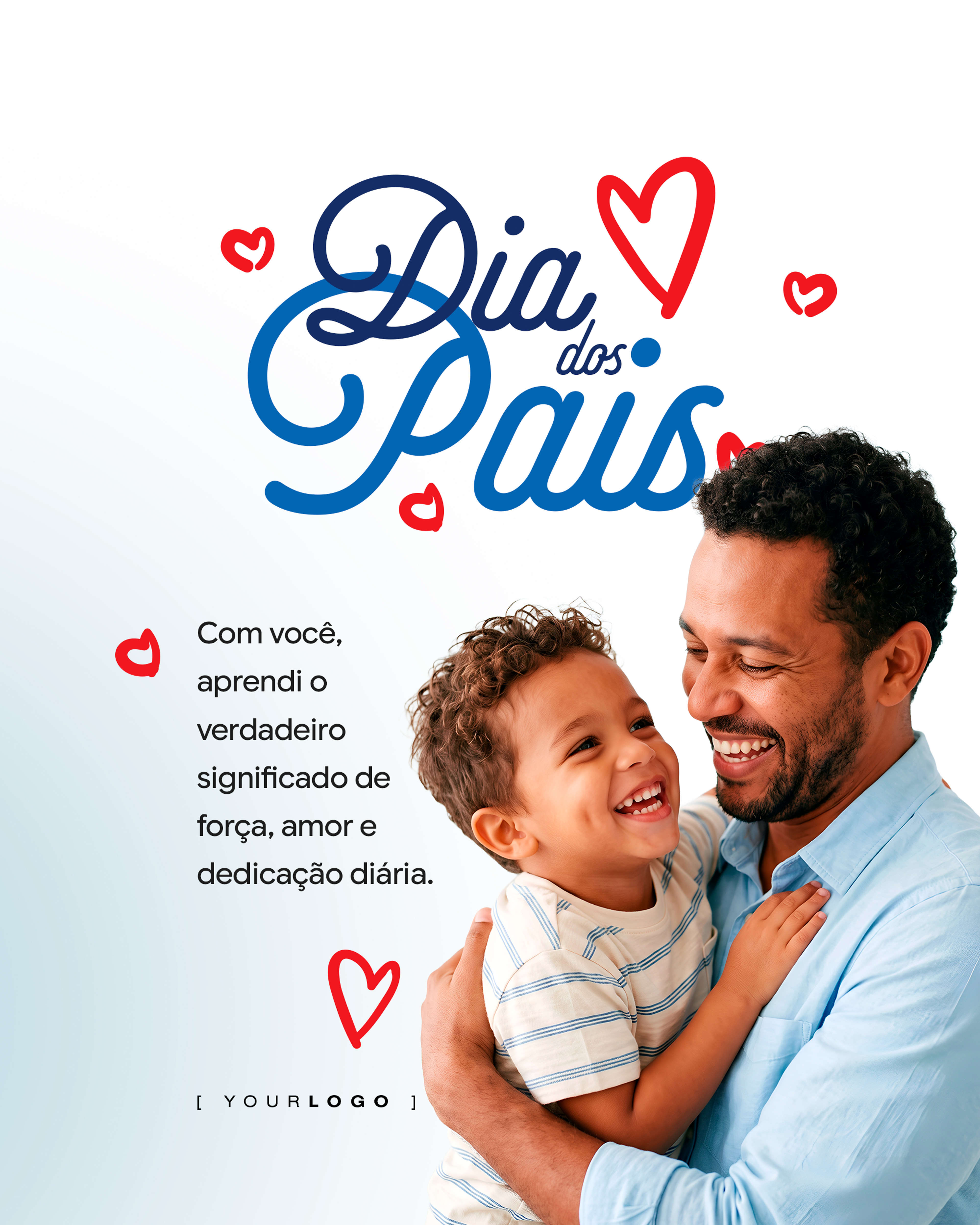 BANNER INSTAGRAM FELIZ DIA DOS PAIS COM SORRISO DE PAI E FILHO PSD EDITVEL