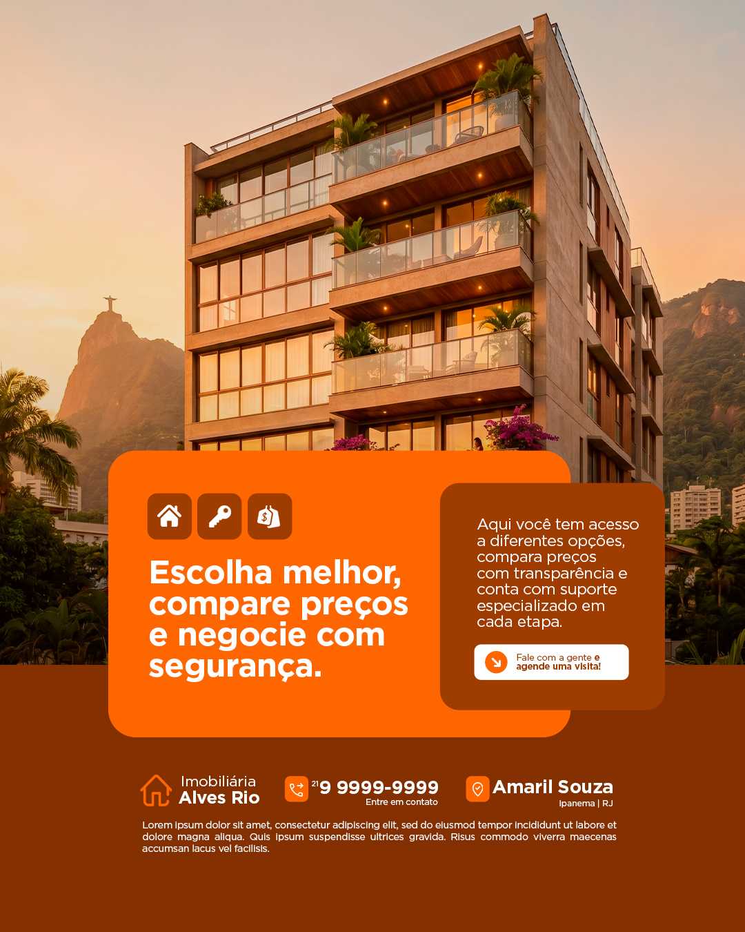 Imobiliária Escolha Melhor Compare Preços e Negocie Com Segurança PSD Editável