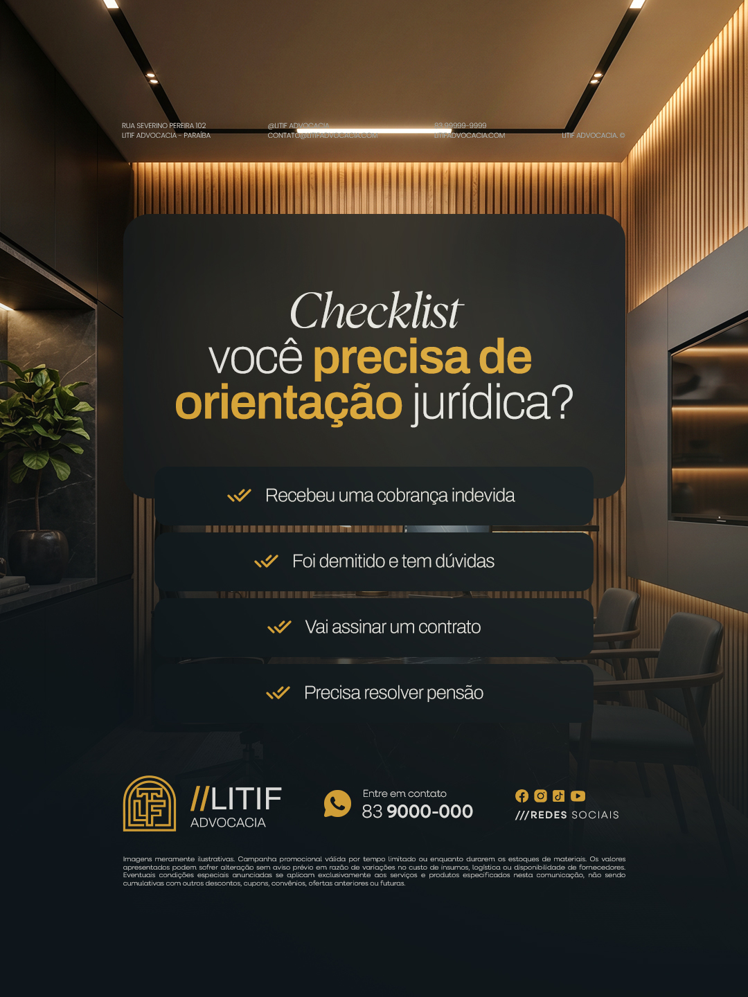 Advocacia Checklist Você Precisa de Orientação Jurídica PSD Editável