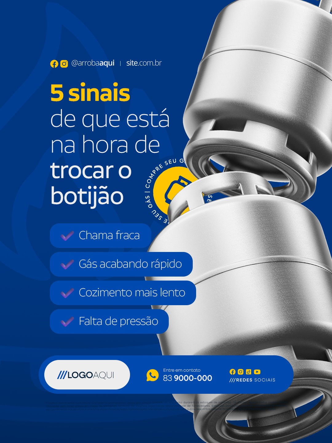 Gás de Cozinha 5 Sinais de Que Está Na Hora de Trocar o Botijão PSD Editável