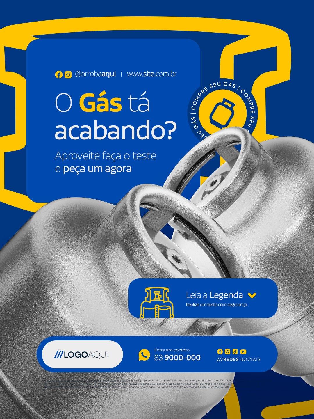 Gás de Cozinha O Gás Tá Acabando PSD Editável