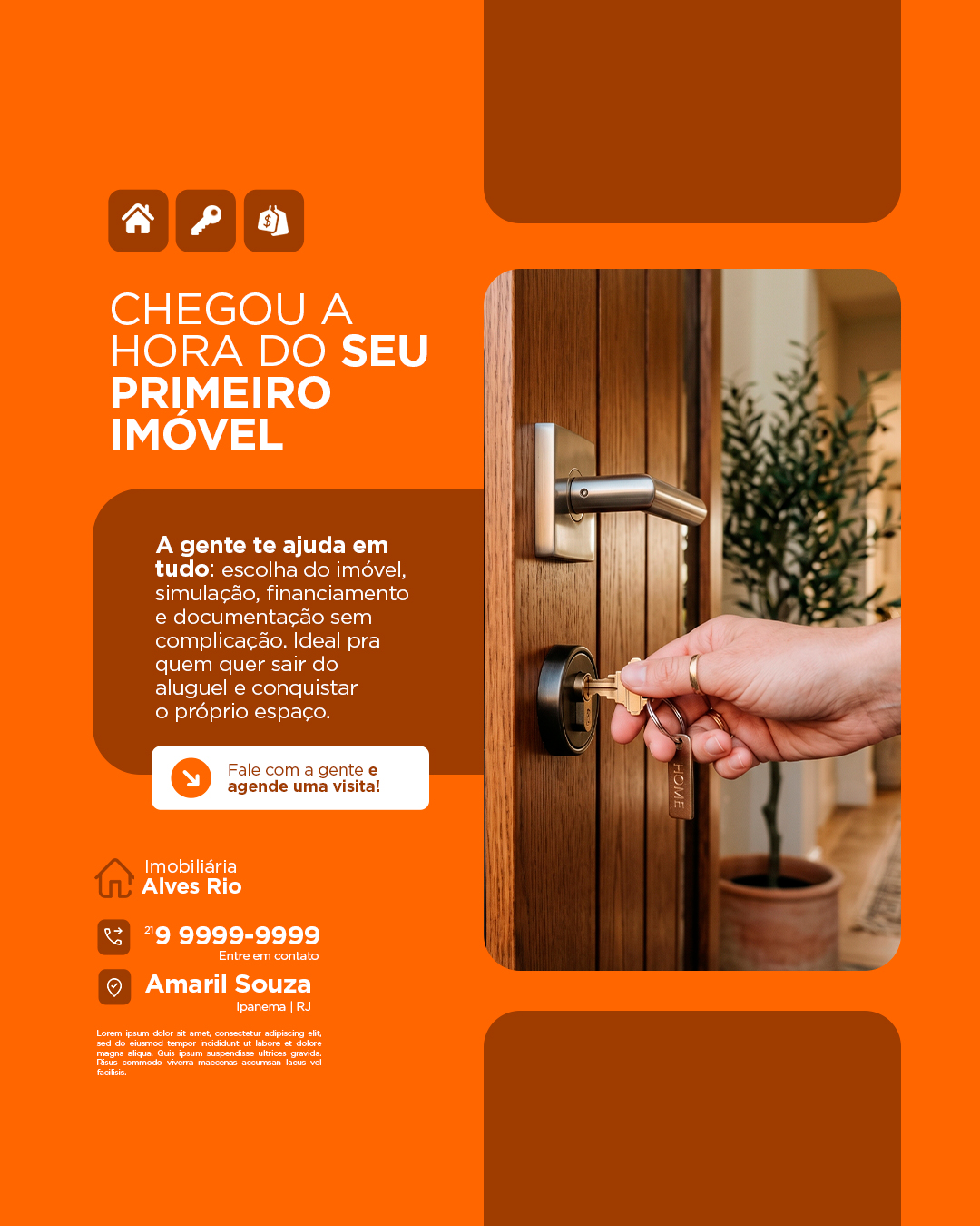 Imobiliária Chegou a Hora do Seu Primeiro Imóvel PSD Editável