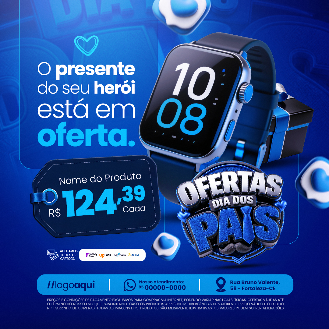 Ofertas Dia das Pais O Presente do Seu Herói PSD Editável